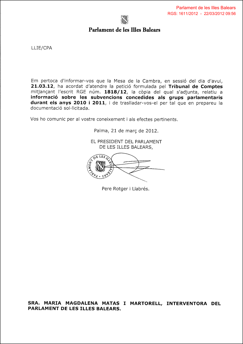 Publicació de l'EAIB al BOE